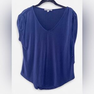 Green Envelope Navy Short Sleeve Top